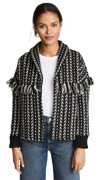Shop Cupcakes And Cashmere Genesis Jacket With Fringe In Black
