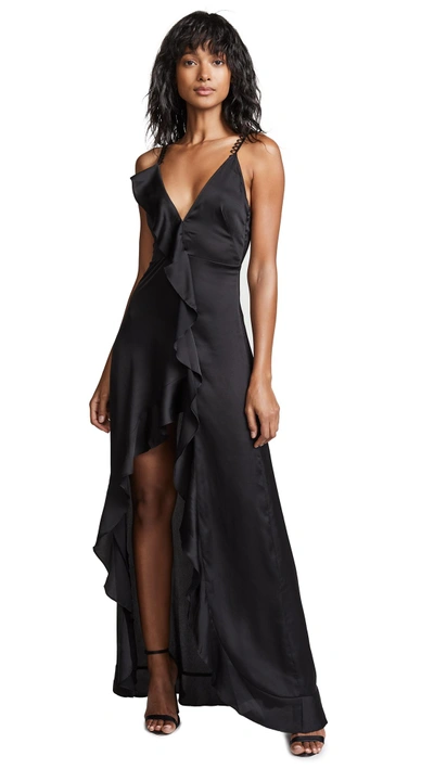 Shop For Love & Lemons Isabella Ruffled Maxi Dress In Black