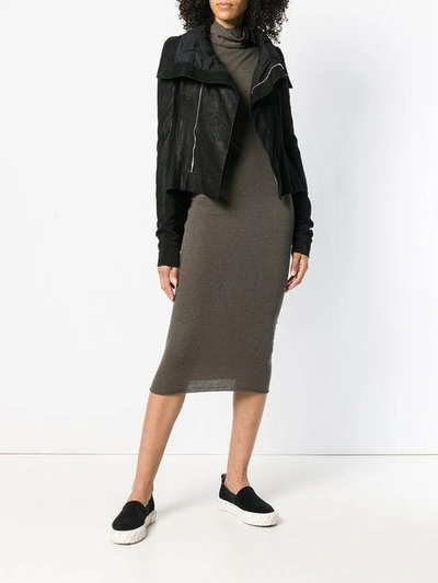 Shop Rick Owens Fitted Turtleneck Dress In Green