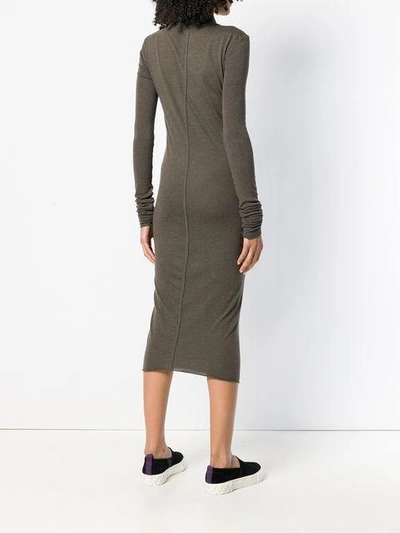 Shop Rick Owens Fitted Turtleneck Dress In Green