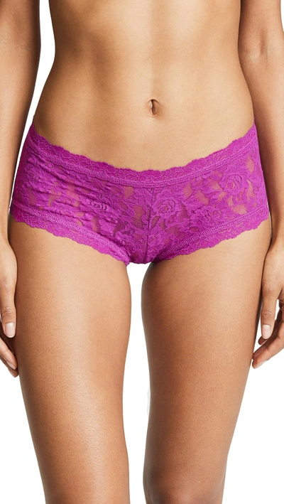 Shop Hanky Panky Signature Lace Boy Shorts In Belle Pink