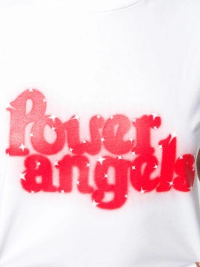 Shop Ganni Power Angels T In 151 Bright White