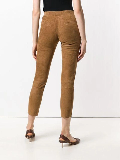 Shop Arma Slim-fit Cropped Trousers In Brown