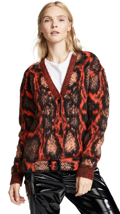 Shop Misbhv Snake Mohair Cardigan In Red