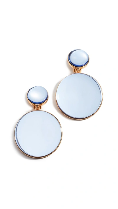 Shop Oscar De La Renta Bold Resin Mirror Drop Earrings In Ultramarine