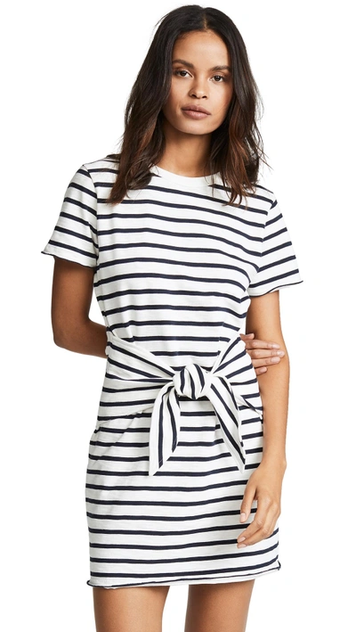 Shop Rag & Bone Halsey Tie Dress In White/navy