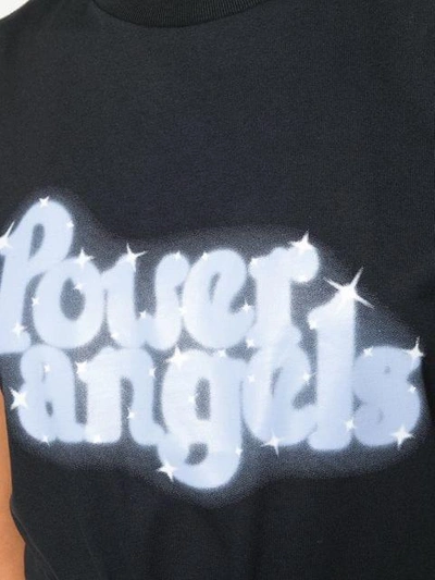 Shop Ganni Power Angels T-shirt In Black