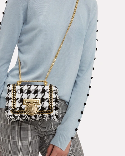 Shop Balmain Baby Box Tweed Shoulder Bag