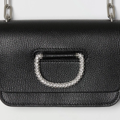 Shop Burberry The Mini Leather Crystal D-ring Bag In Black
