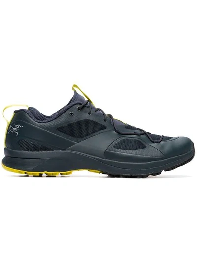 Shop Arc'teryx Blue And Yellow Norvan Vt Gtx Sneakers
