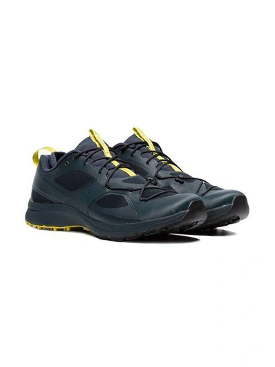 Shop Arc'teryx Blue And Yellow Norvan Vt Gtx Sneakers