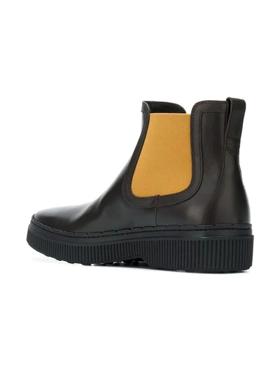 Shop Tod's Ridged Sole Chelsea Boots - Brown