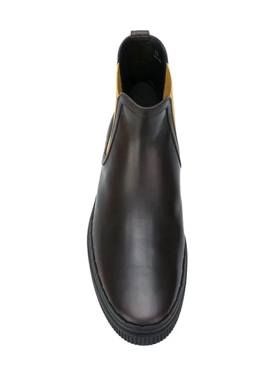 Shop Tod's Ridged Sole Chelsea Boots - Brown