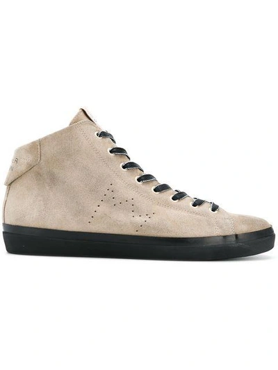 Shop Leather Crown '13327' Sneakers In Grey