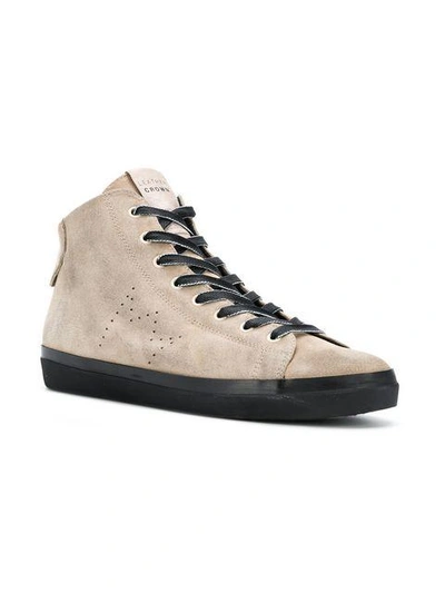Shop Leather Crown '13327' Sneakers In Grey