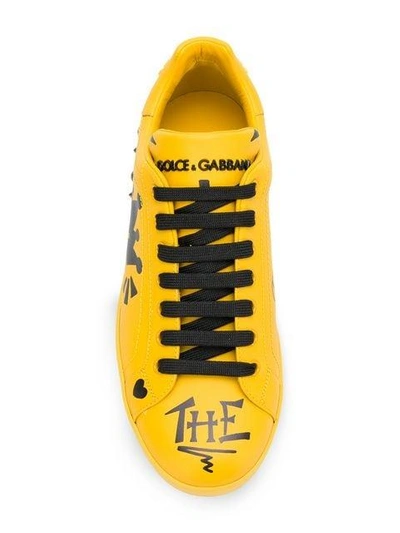 Shop Dolce & Gabbana Portofino Sneakers In Yellow