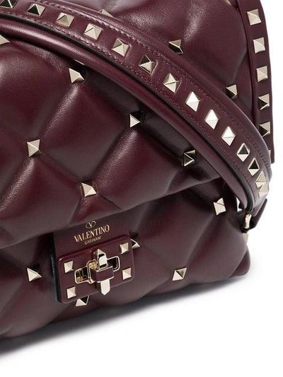 Shop Valentino Garavani Candystud Shoulder Bag In Red