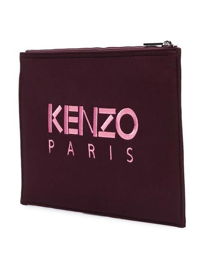 Shop Kenzo Tiger Clutch Bag In Red
