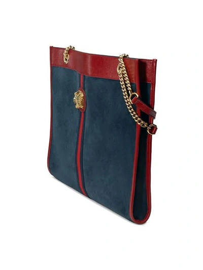 Shop Gucci Large Rajah Tote In Blue