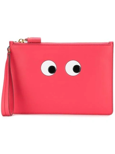 Shop Anya Hindmarch Mini Square Clutch Bag - Pink