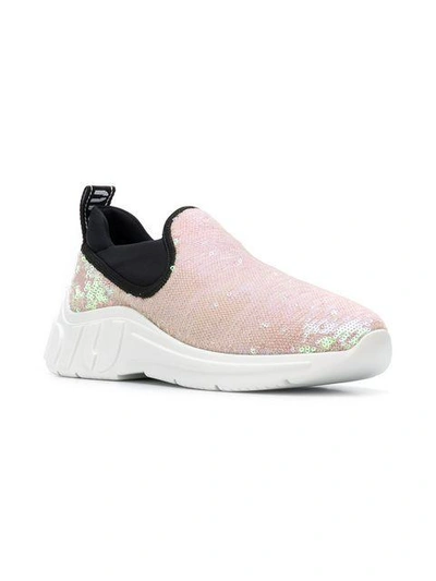 Shop Miu Miu Slip-on Sequin Sneakers - Pink