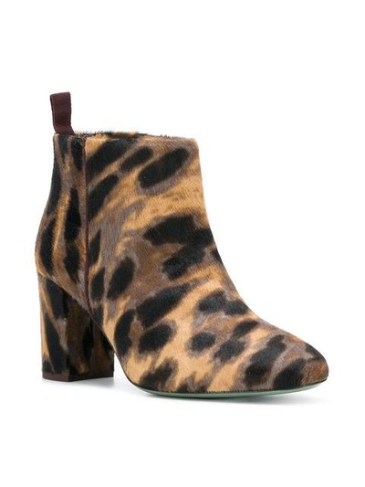 Shop Paola D'arcano Leopard Print Ankle Boots In Neutrals