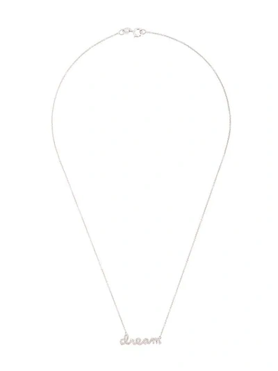 Shop Sydney Evan Dream Slogan Pendant Necklace In White