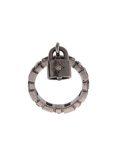 Shop Loree Rodkin 18kt Gold Padlock Ring In Grey