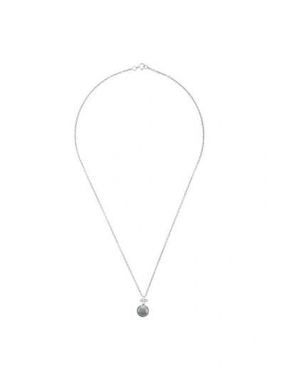 Shop Loree Rodkin 18kt Gold Tahitian Black Pearl Necklace In Grey