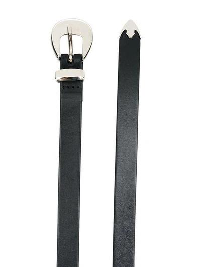 Shop Orciani Thin Western Buckle Belt In Black