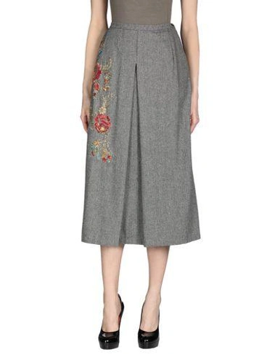 Shop Megan Park Midi Skirts In Grey