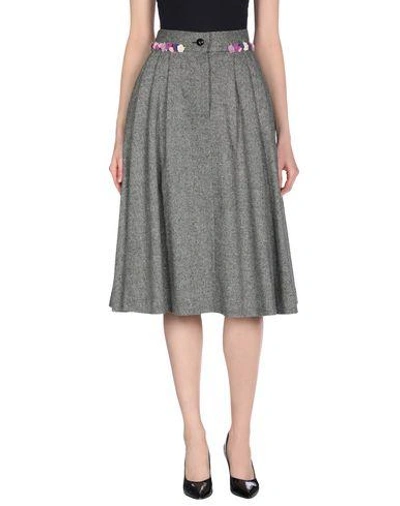 Shop Olympia Le-tan Midi Skirts In Grey