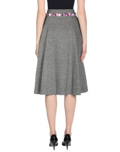 Shop Olympia Le-tan Midi Skirts In Grey
