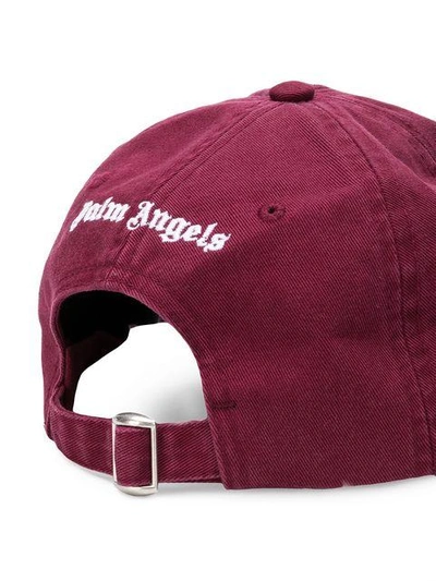 Shop Palm Angels Logo Embroidered Cap In Red