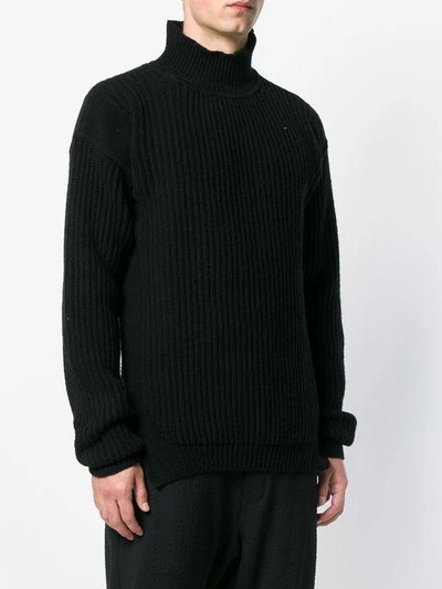Shop Rick Owens Roll Neck Knitted Jumper In Black