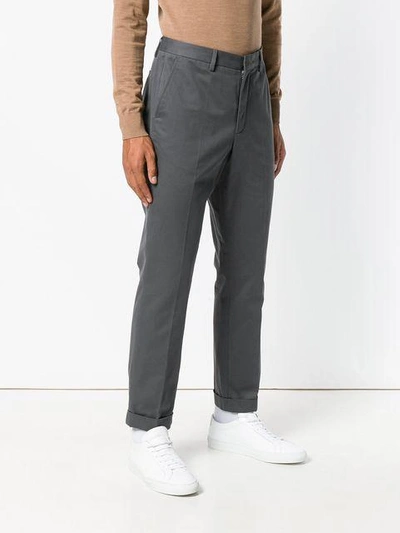 Shop Z Zegna Rolled Up Straight-leg Trousers - Green