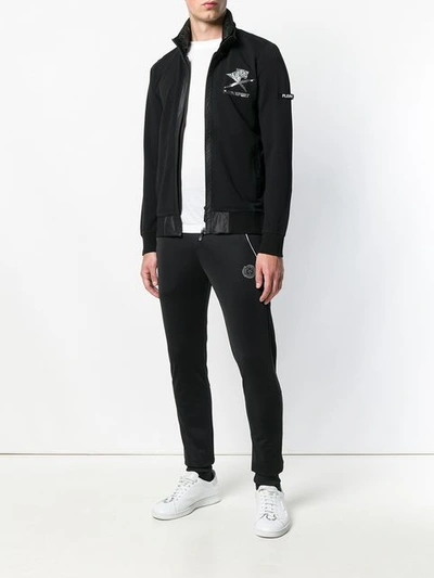 Shop Plein Sport Equipment Front Zip Sweatshirt - Black