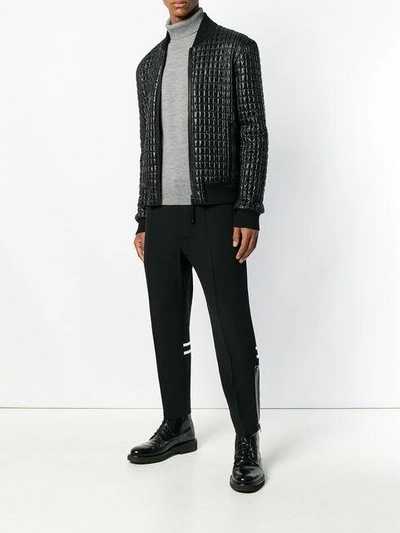 Shop Dolce & Gabbana Quilted Zipped Jacket In Black