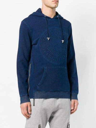 logo embossed hoodie