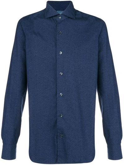 Shop Barba Long Sleeved Shirt - Blue