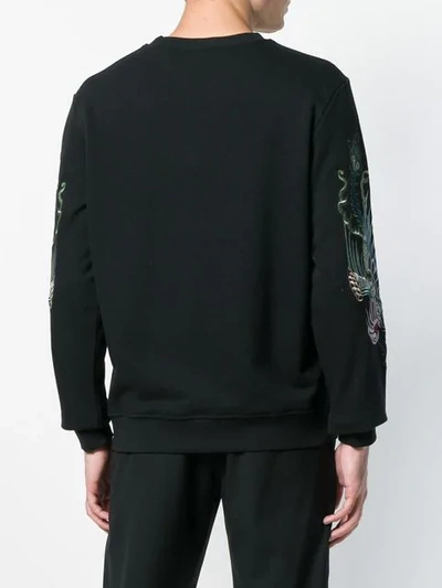 Shop John Richmond Embroidered Dragon Sweatshirt - Black