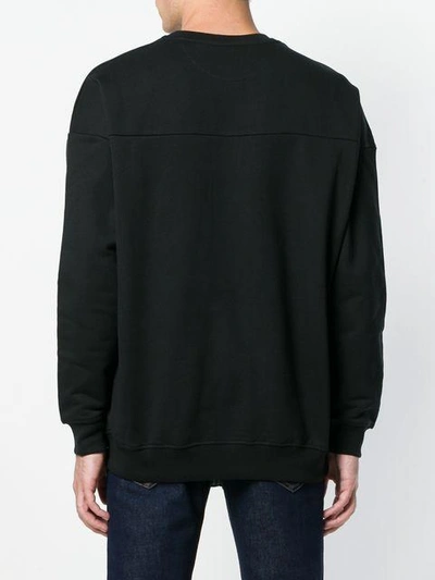 Shop Love Moschino Embroidered Logo Sweatshirt In Black