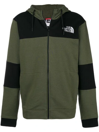 Shop The North Face Colour Block Zip Hoodie - Green