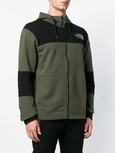 Shop The North Face Colour Block Zip Hoodie - Green