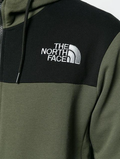 Shop The North Face Colour Block Zip Hoodie - Green