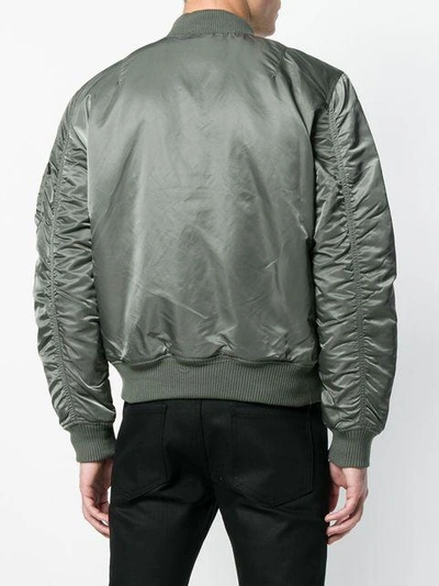 Shop Alpha Industries Zipped Up Bomber Jacket In Green