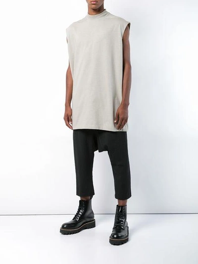 Shop Rick Owens Long Length Tank Top - Grey