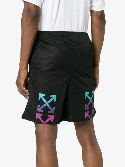 Shop Off-white Gradient Mesh Shorts In Black