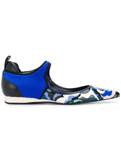 Shop Emilio Pucci Neoprene Ballerina Sneakers - Blue