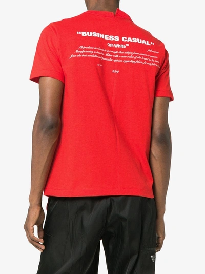 Off-white Off White Bernini S/s Spliced Tee In Red